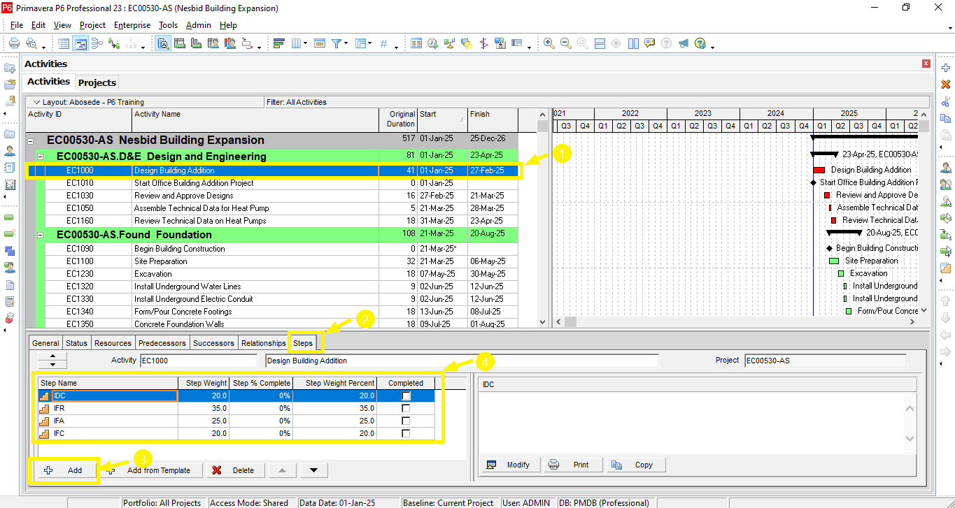 Add Steps to Activities