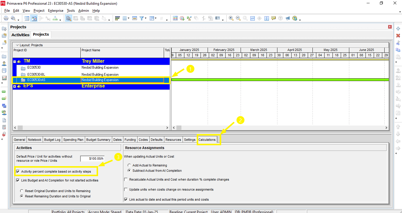 Enable Activity Steps for Your Project