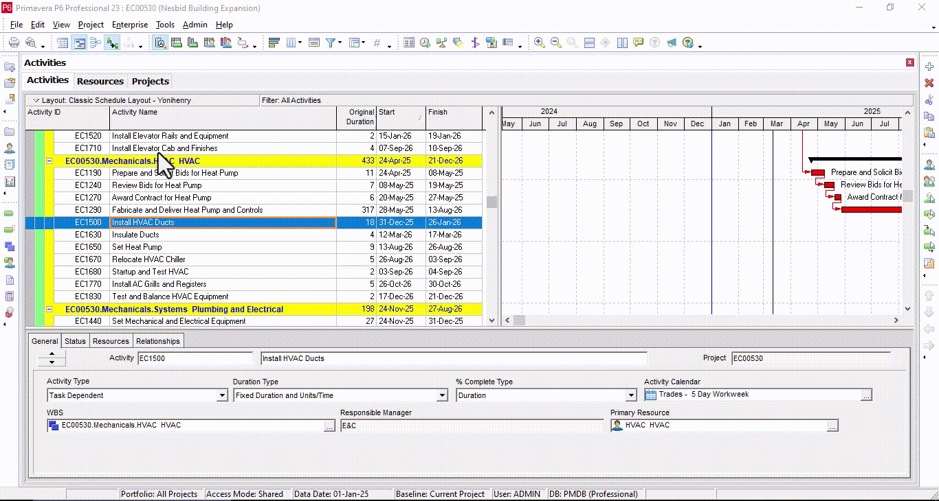 Exporting Data from Primavera P6